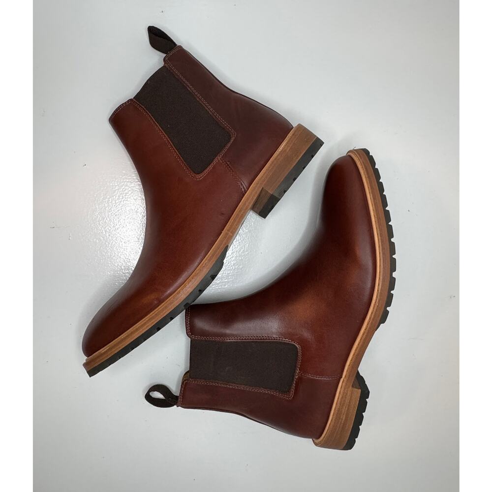 Men's Marco Everyday Chelsea Boot Terracotta Leather Ankle Boots Size 8.5